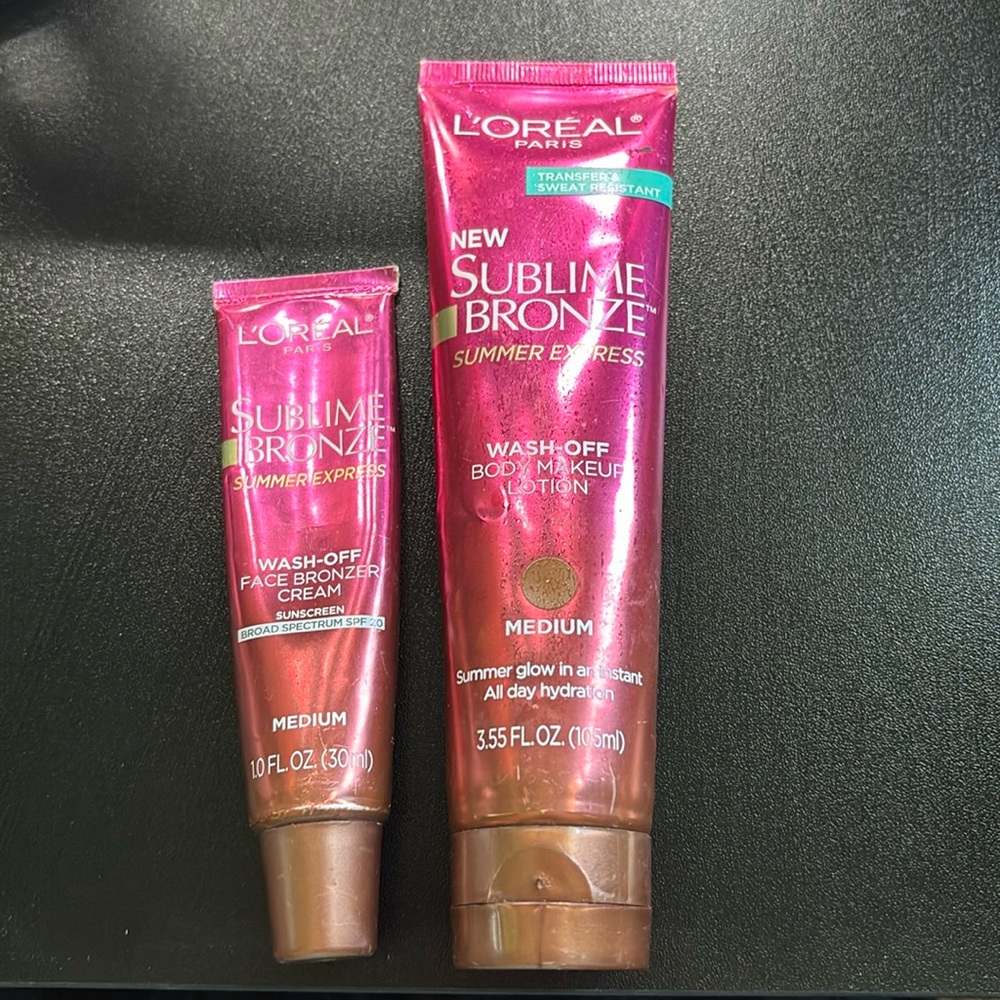 Sublime L’Oréal Paris bronzer wash off face and body lotion makeup